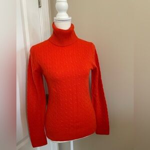 J Crew Cashmere Cable Knit Turtleneck size M
